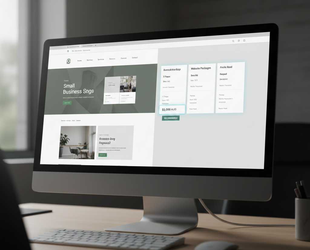 Small business website displayed with a reasonable mid-range pricing example