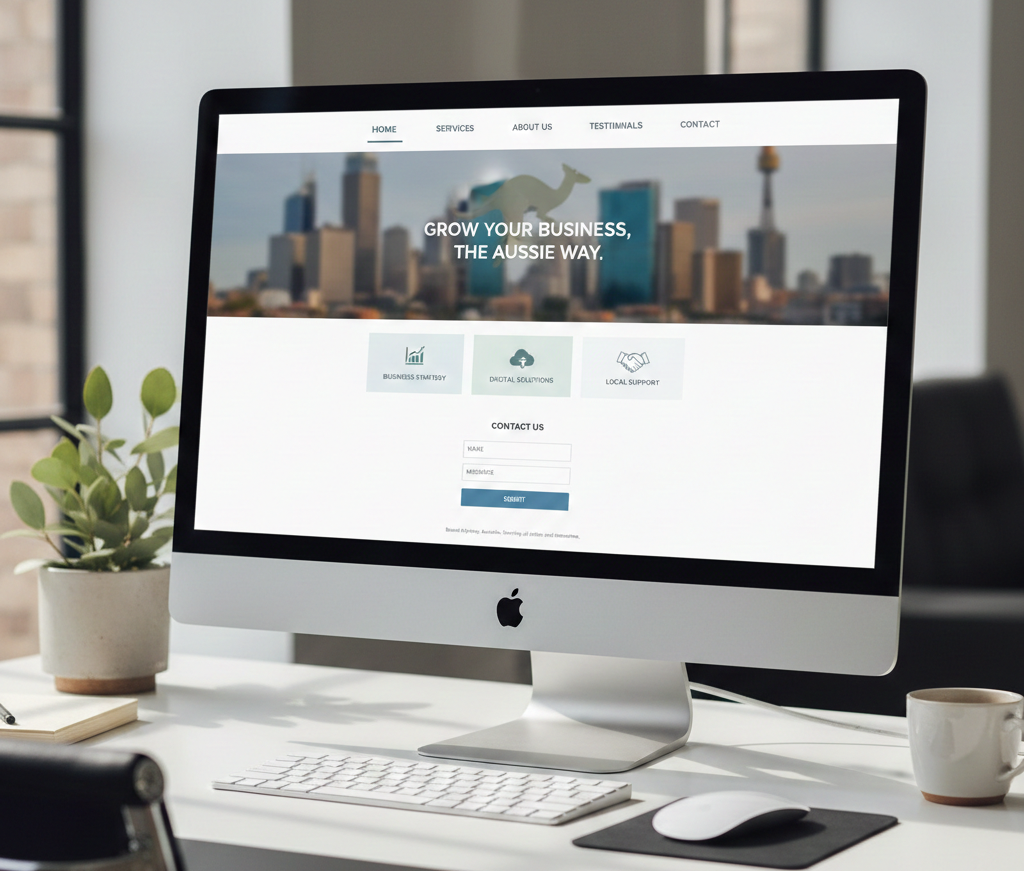 Example of a professional website designed for a small business in Australia