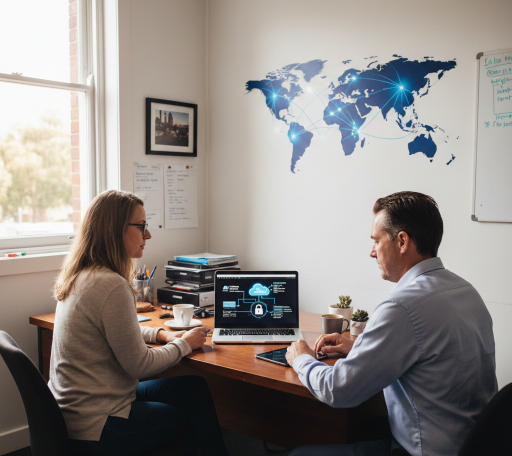 IT consultant reviewing managed IT cost Melbourne for a small business